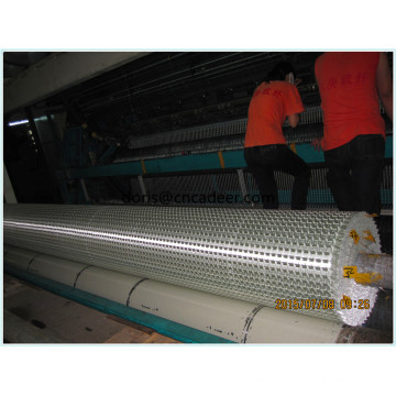 30kn Reforzar las camas de camino de ferrocarril deformar las geomallas de fibra de vidrio de tejer